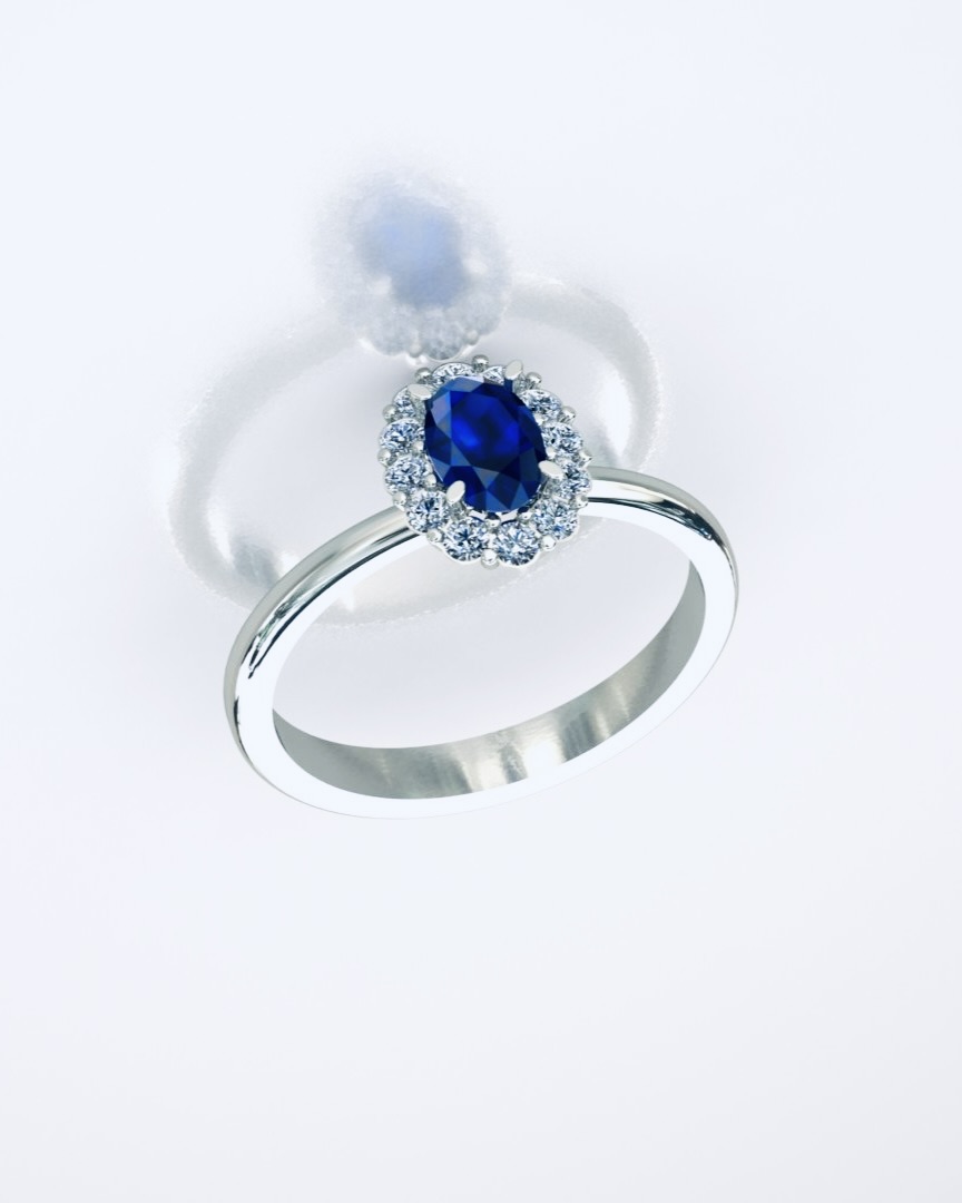 ALTINPEK GÜLNİHAL SAFİR PIRLANTA YÜZÜK