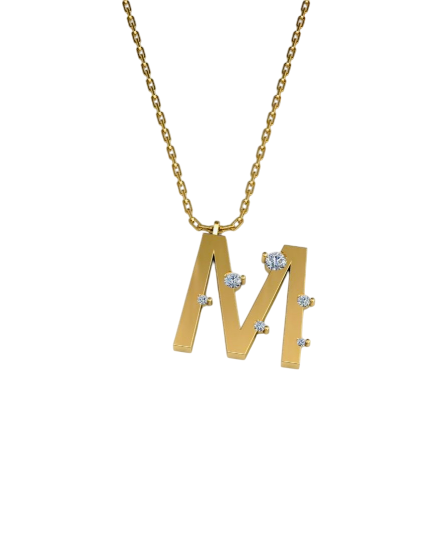 ALTINPEK M PIRLANTA HARF KOLYE - ALTINPEK Kolye